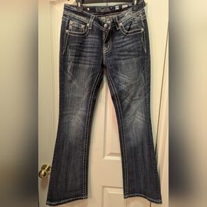 Women's Miss Me Signature Boot Jeans with Embellished Pockets